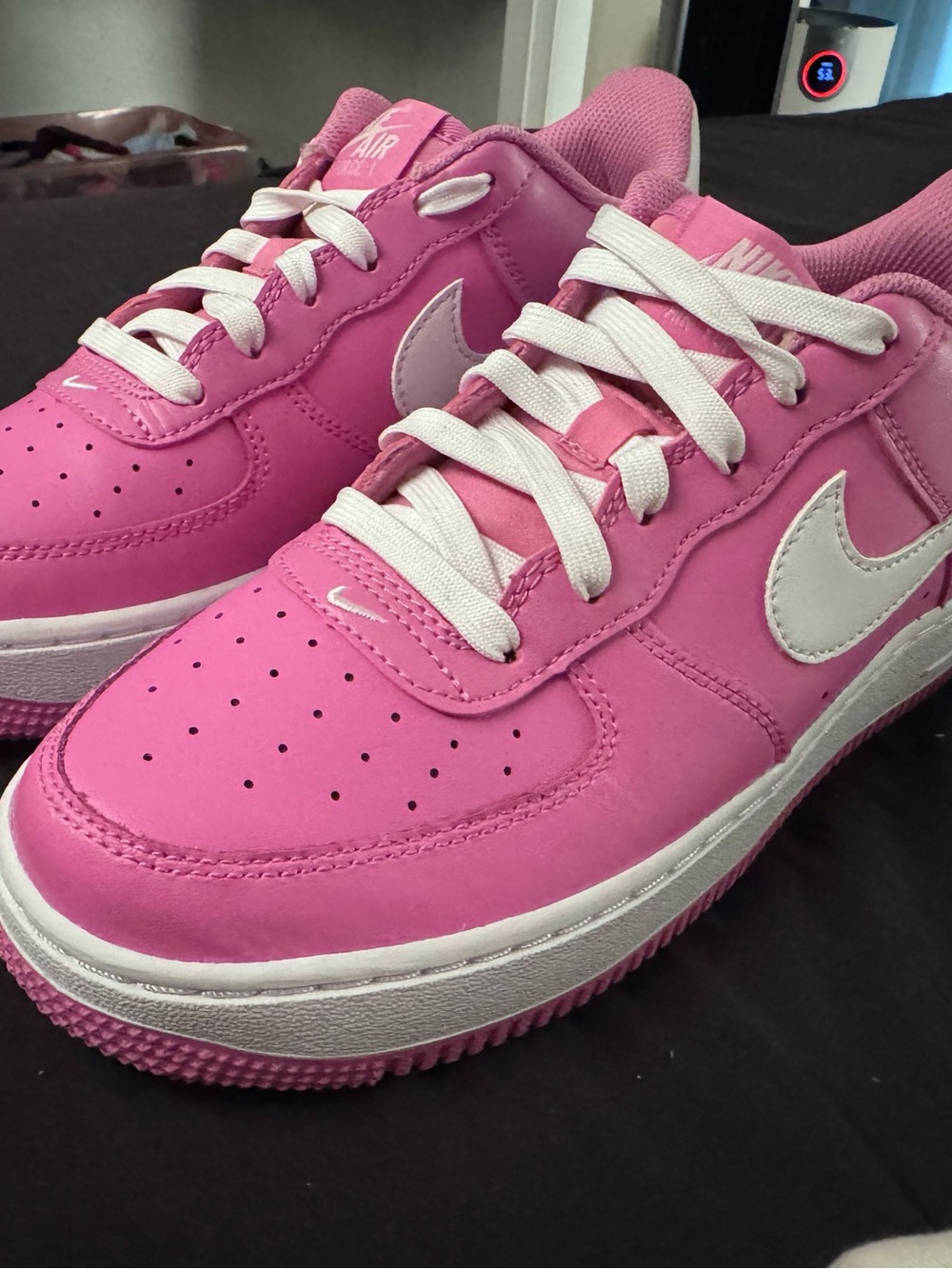 Nike Kids' Pink Low-Top Sneakers with White Swoosh